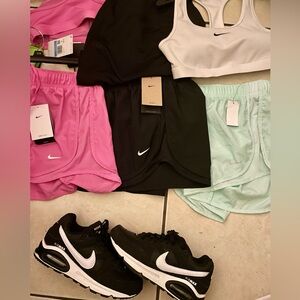 Nike Black and Pink Sportswear Set with Air Max Sneakers
